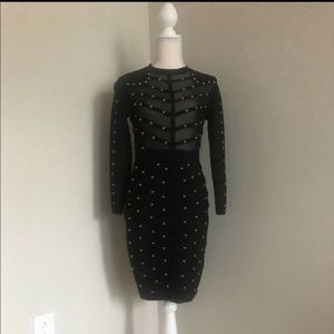 Little Black Dress: Studded  Bandage Dress